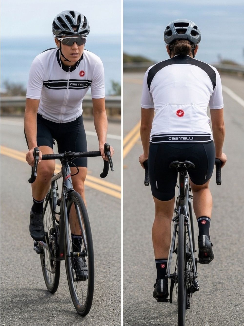 Castelli Entrata FZ Cycling Jersey Prosecco Fabric White Size XL unisex